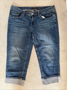 Banana Republic Jeans Women's Cropped Indigo Roll‑Cuff Denim